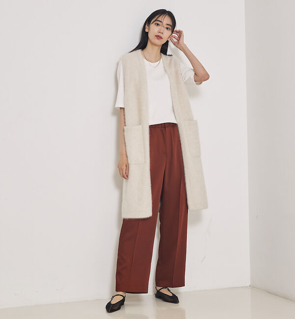 qualite「【大人気ジレが今季verに！】フォックスカシミアロングジレ」|ニット・セーター|