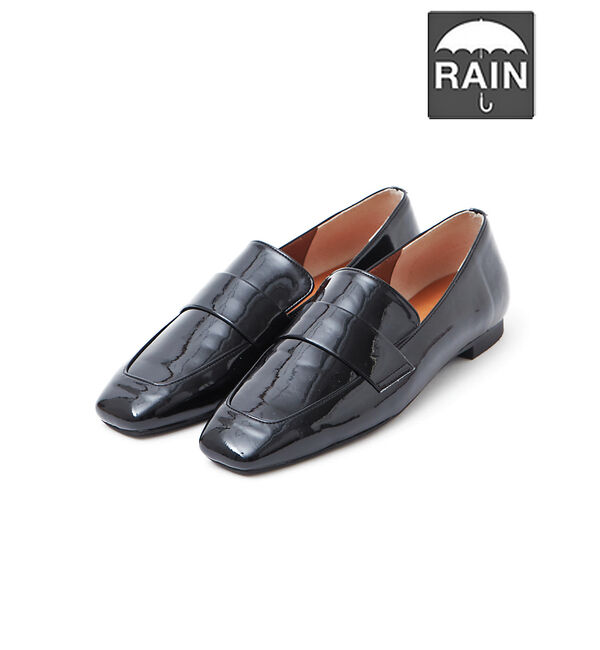 AU BANNISTER「【生活防水】スクエアトゥローファー」|レインシューズ|ブラック