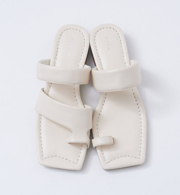 AU BANNISTER「【WEB限定】韓国風/スクエア アシンメトリー サンダル」|サンダル|