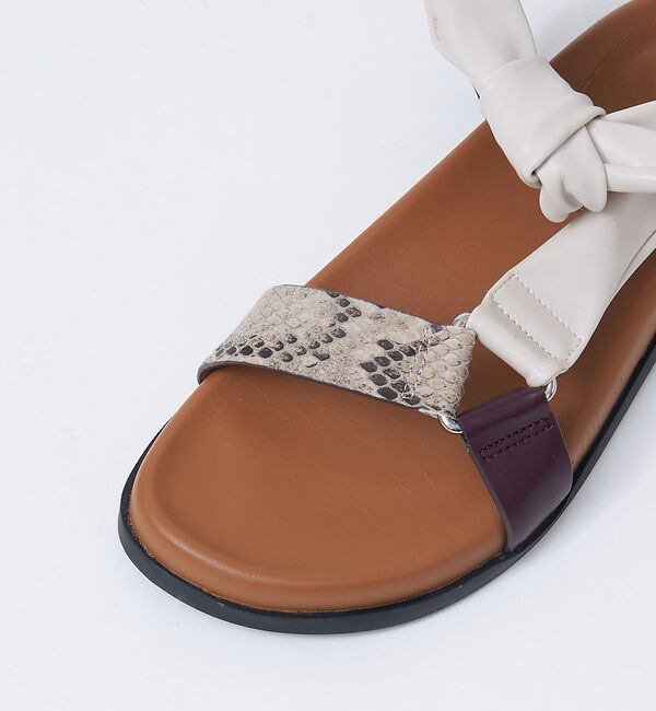 AU BANNISTER「【WEB限定】軽量/厚底 リボン スポーツ サンダル」|サンダル|