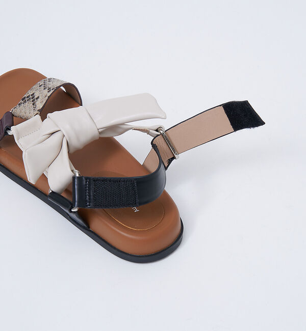 AU BANNISTER「【WEB限定】軽量/厚底 リボン スポーツ サンダル」|サンダル|