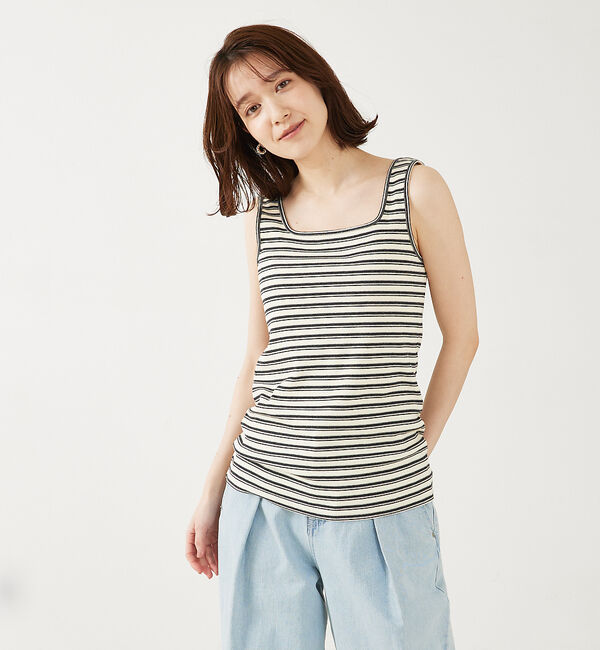 abahouse mavie「スクエアネック2WAYタンクトップ」|キャミソール|