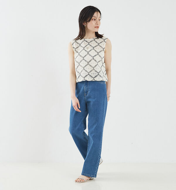 abahouse mavie「レース2WAYジレブラウス」|シャツ・ブラウス|