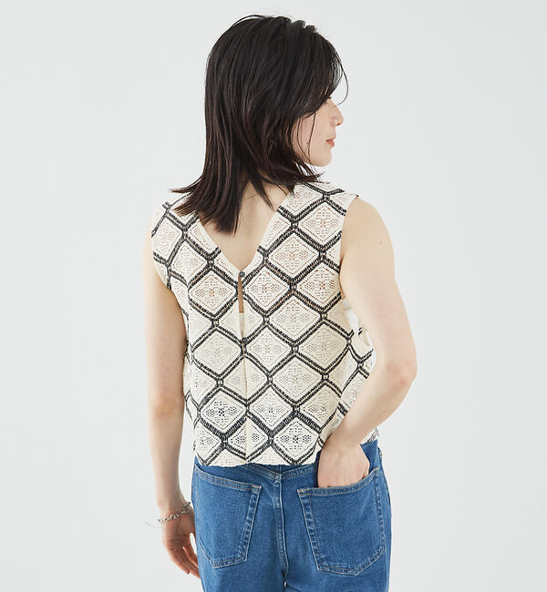 abahouse mavie「レース2WAYジレブラウス」|シャツ・ブラウス|