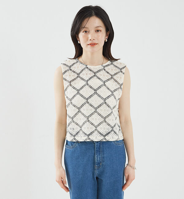 abahouse mavie「レース2WAYジレブラウス」|シャツ・ブラウス|