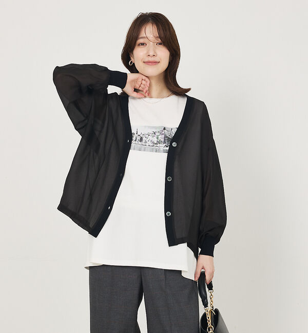abahouse mavie「シアーシャツカーディガン」|カーディガン|