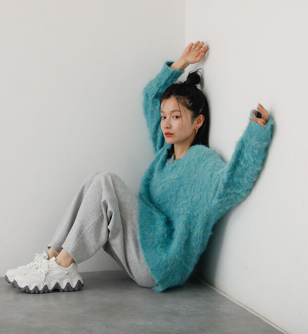 abahouse mavie「ブラッシュドVネックニット」|ニット・セーター|