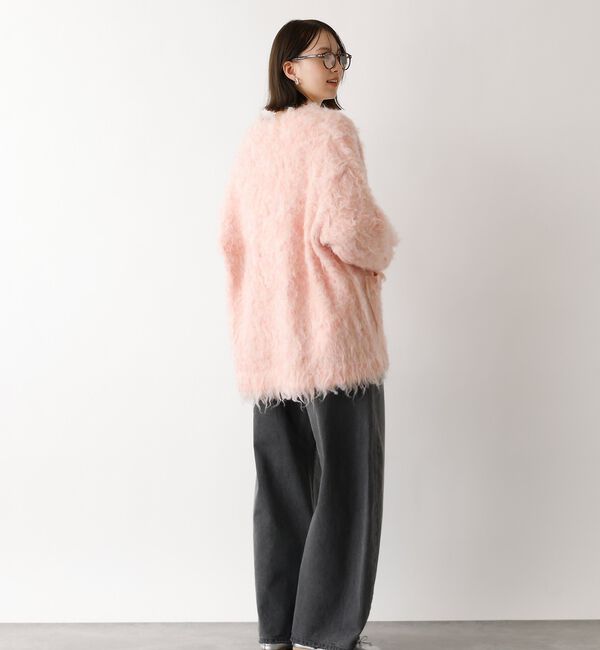 abahouse mavie「【スタッフ人気No1】シャギー起毛カーディガン/ニット/軽量/ガーリー/ふわふわ」|カーディガン|