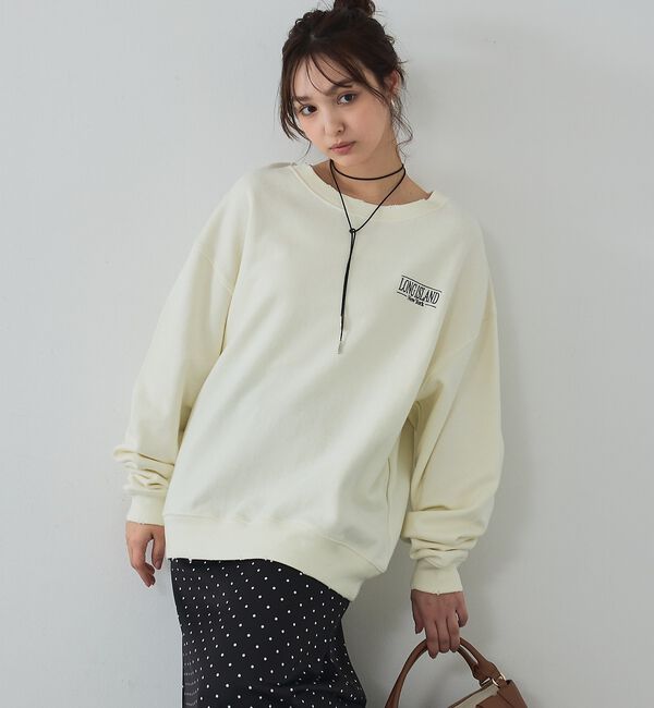 abahouse mavie「【ゆるっとこなれ感】ヴィンテージライクスウェット/冬服/長袖/刺繍/裏起毛」|スウェット・ジャージ|