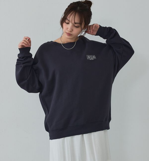 abahouse mavie「【ゆるっとこなれ感】ヴィンテージライクスウェット/冬服/長袖/刺繍/裏起毛」|スウェット・ジャージ|