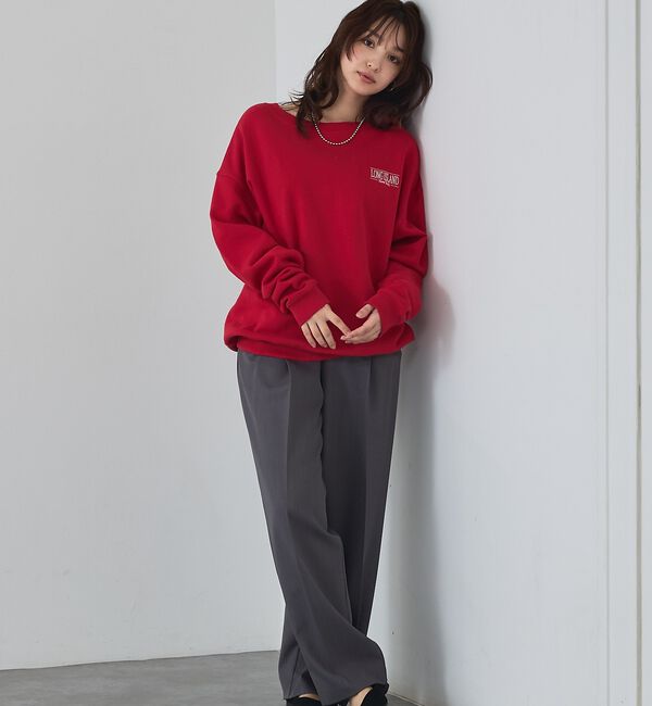 abahouse mavie「【ゆるっとこなれ感】ヴィンテージライクスウェット/冬服/長袖/刺繍/裏起毛」|スウェット・ジャージ|