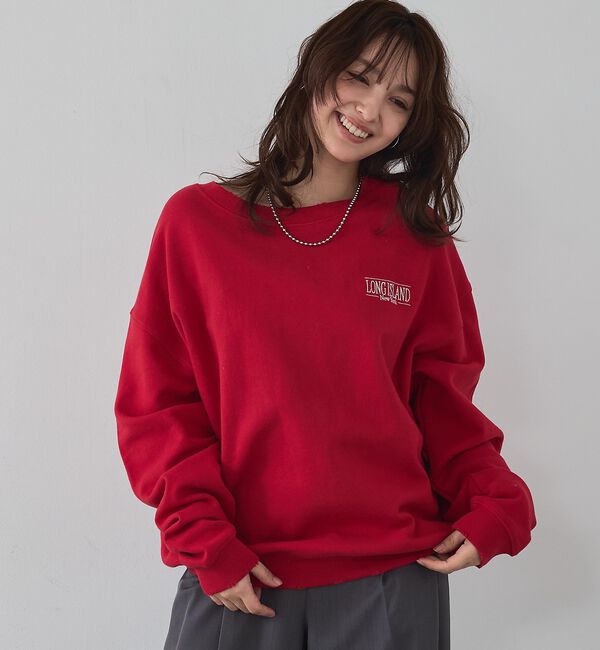 abahouse mavie「【ゆるっとこなれ感】ヴィンテージライクスウェット/冬服/長袖/刺繍/裏起毛」|スウェット・ジャージ|