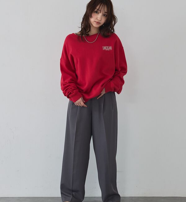 abahouse mavie「【ゆるっとこなれ感】ヴィンテージライクスウェット/冬服/長袖/刺繍/裏起毛」|スウェット・ジャージ|