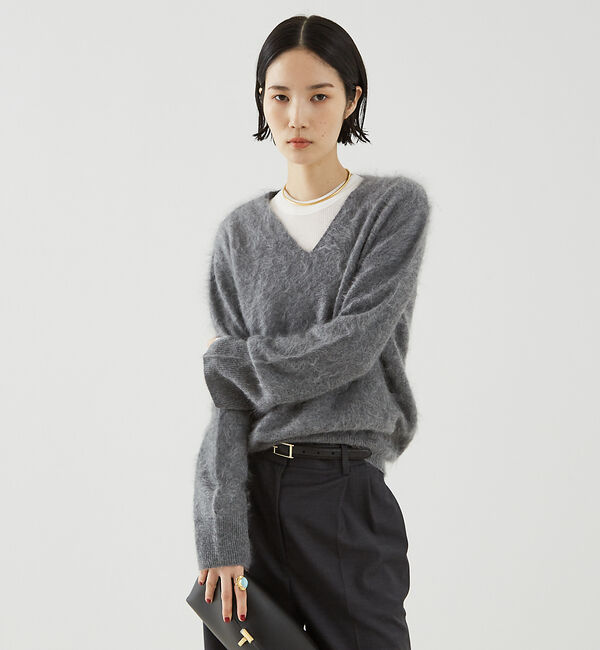 The Store by C' 「【COCUCA】カシミヤファーVプルオーバー」|ニット・セーター|