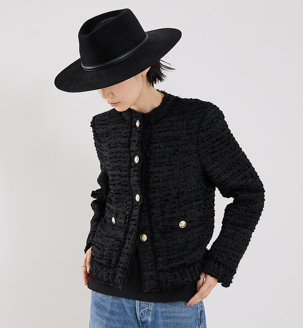 The Store by C' 「【COCUCA】クルーネックツイードジャケット」|ノーカラージャケット|