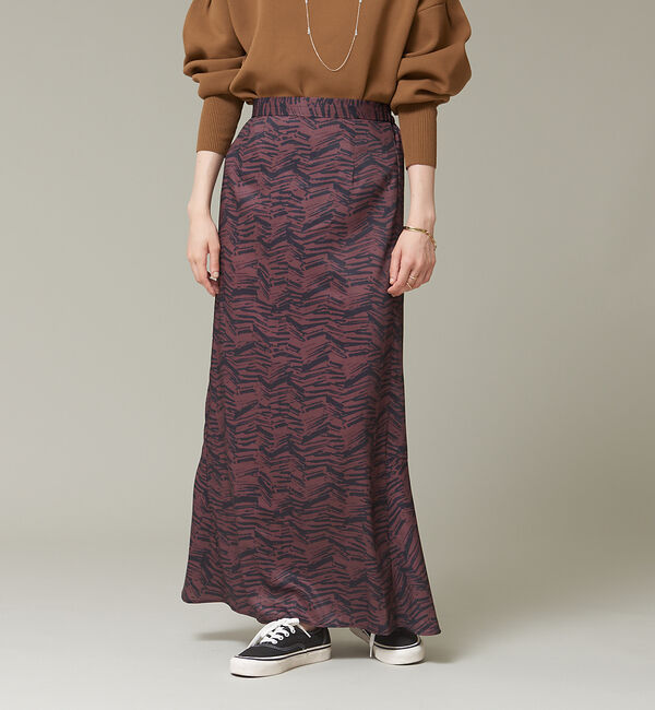 NOMINE「オリジナルプリントマーメイドマキシスカート」|スカート|ブラウン
