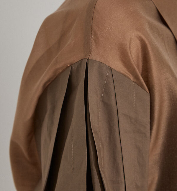 NOMINE「【セットアップ着用可】シアー コンビ5分袖 襟付きシャツ」|シャツ・ブラウス|