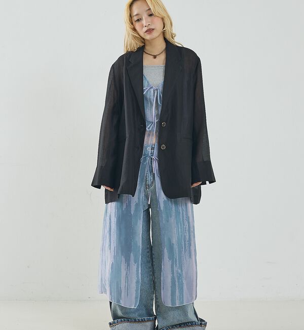 NOMINE「シルキー シアー バックスリット ジャケット」|その他|