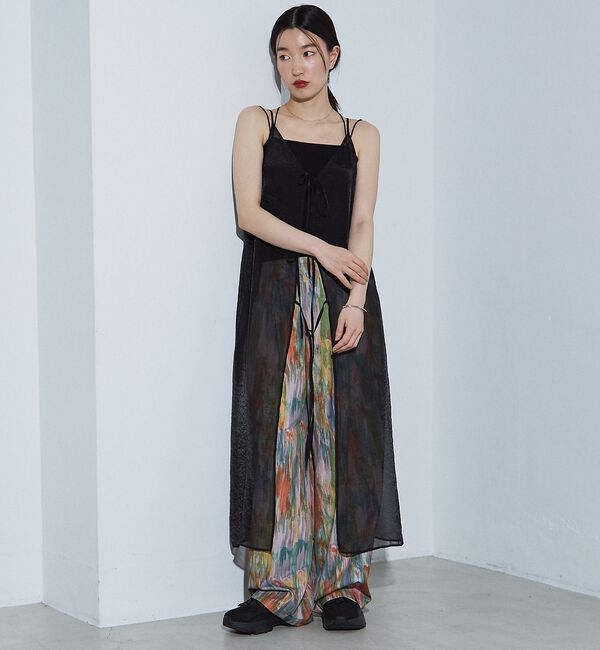 NOMINE「水彩アート ニュアンス柄 タックパンツ【予約】」|その他|