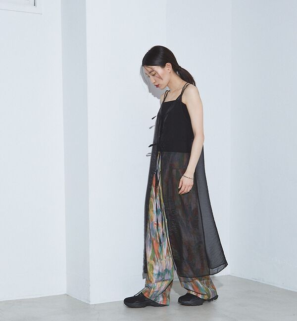 NOMINE「水彩アート ニュアンス柄 タックパンツ【予約】」|その他|