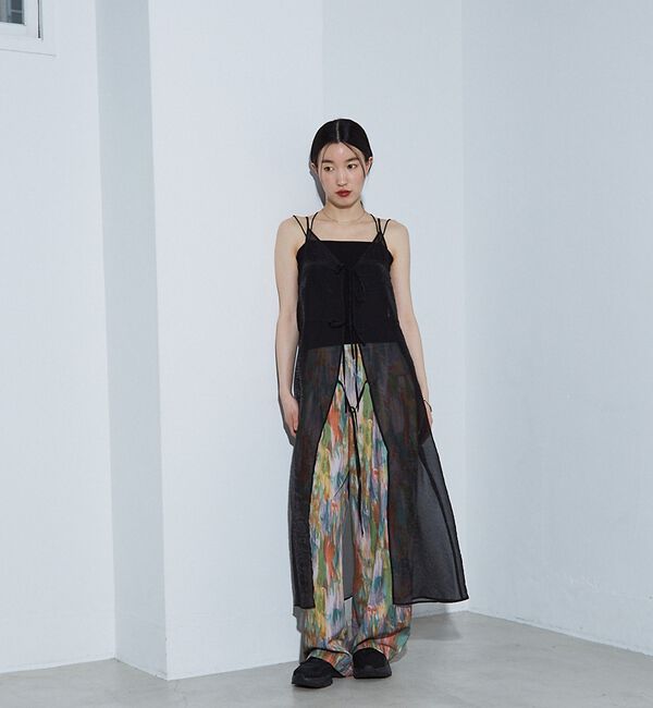 NOMINE「水彩アート ニュアンス柄 タックパンツ【予約】」|その他|