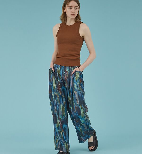 NOMINE「水彩アート ニュアンス柄 タックパンツ【予約】」|その他|