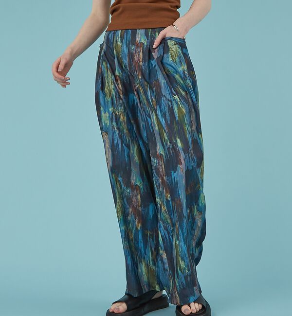 NOMINE「水彩アート ニュアンス柄 タックパンツ【予約】」|その他|