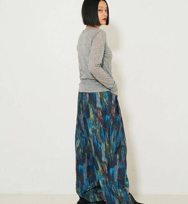 NOMINE「水彩アート ニュアンス柄 タックパンツ【予約】」|その他|