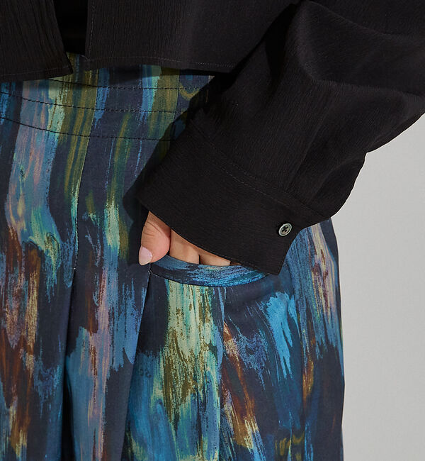 NOMINE「水彩アート ニュアンス柄 タックパンツ【予約】」|その他|