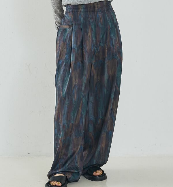 NOMINE「水彩アート ニュアンス柄 タックパンツ【予約】」|その他|