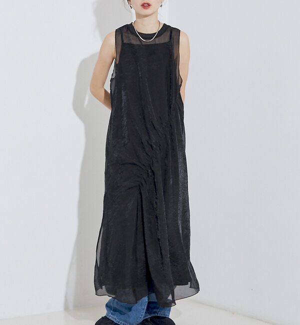 NOMINE「マルチWAY シアーシャーリング ワンピース(キャミワンピセット）」|ワンピース|ブラック