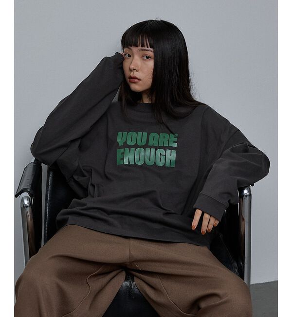 NOMINE「【ユニセックス】オーバーシルエット ロゴ ロンT」|Tシャツ・カットソー|チャコールグレー