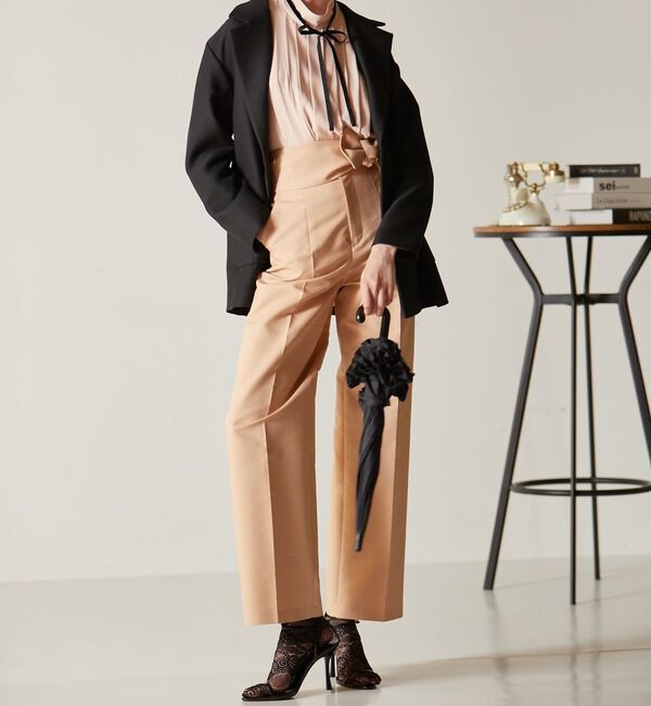 TIARA「リボンベルトワイドパンツ」|その他|ピンク