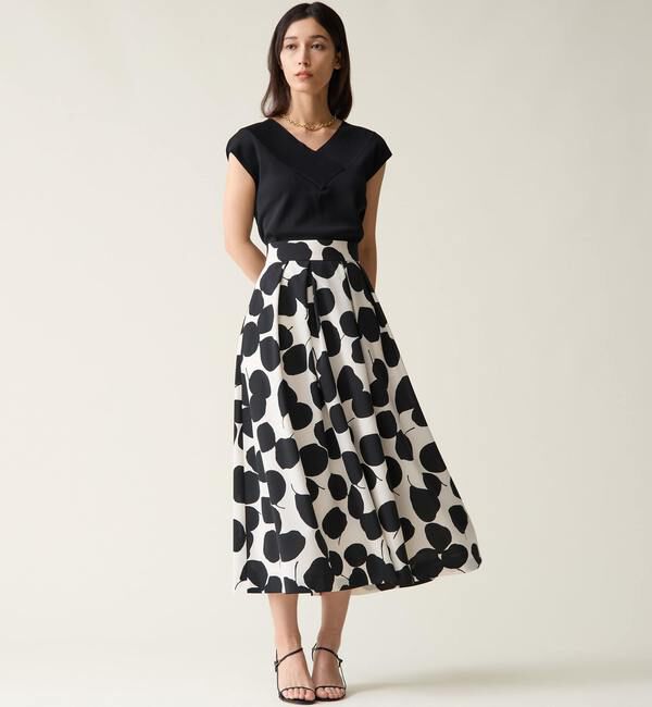 TIARA「リーフドットプリントスカート（セットアップ可）」|スカート|