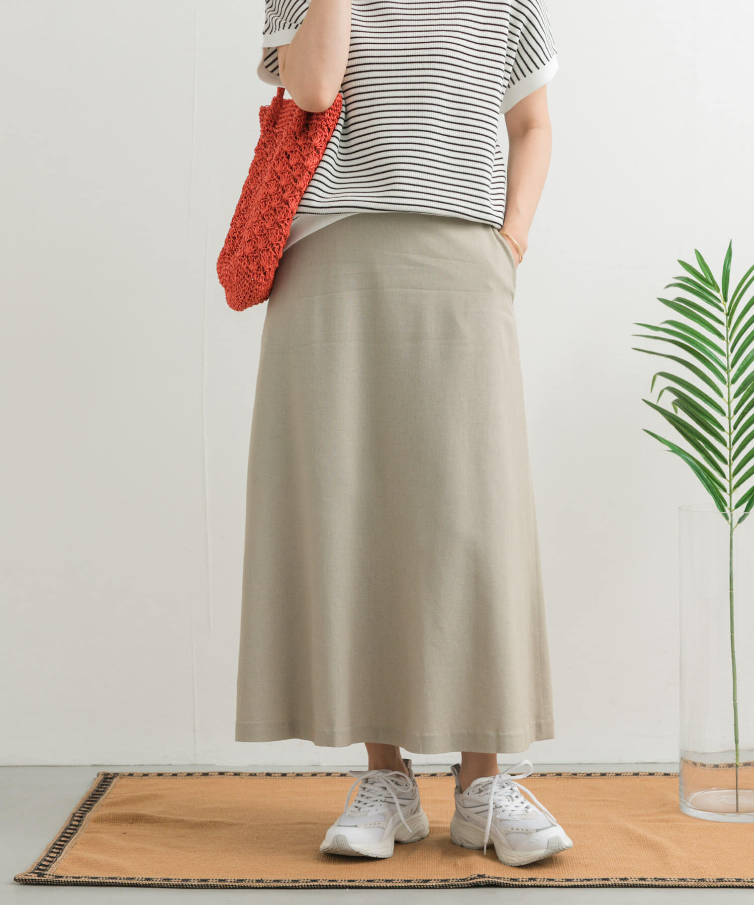 URBAN RESEARCH DOORS「麻混レーヨンフレアスカート」|スカート|