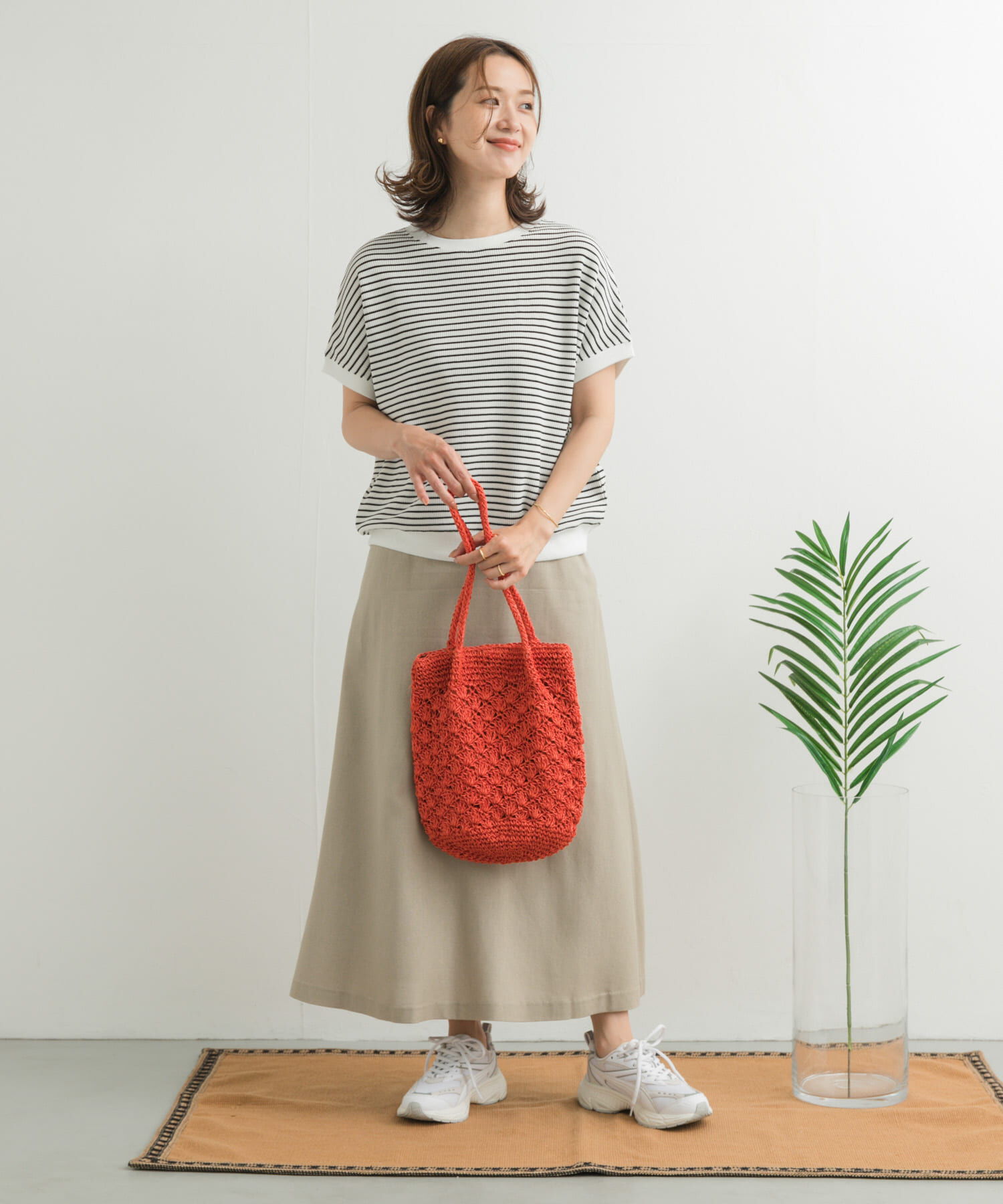 URBAN RESEARCH DOORS「麻混レーヨンフレアスカート」|スカート|