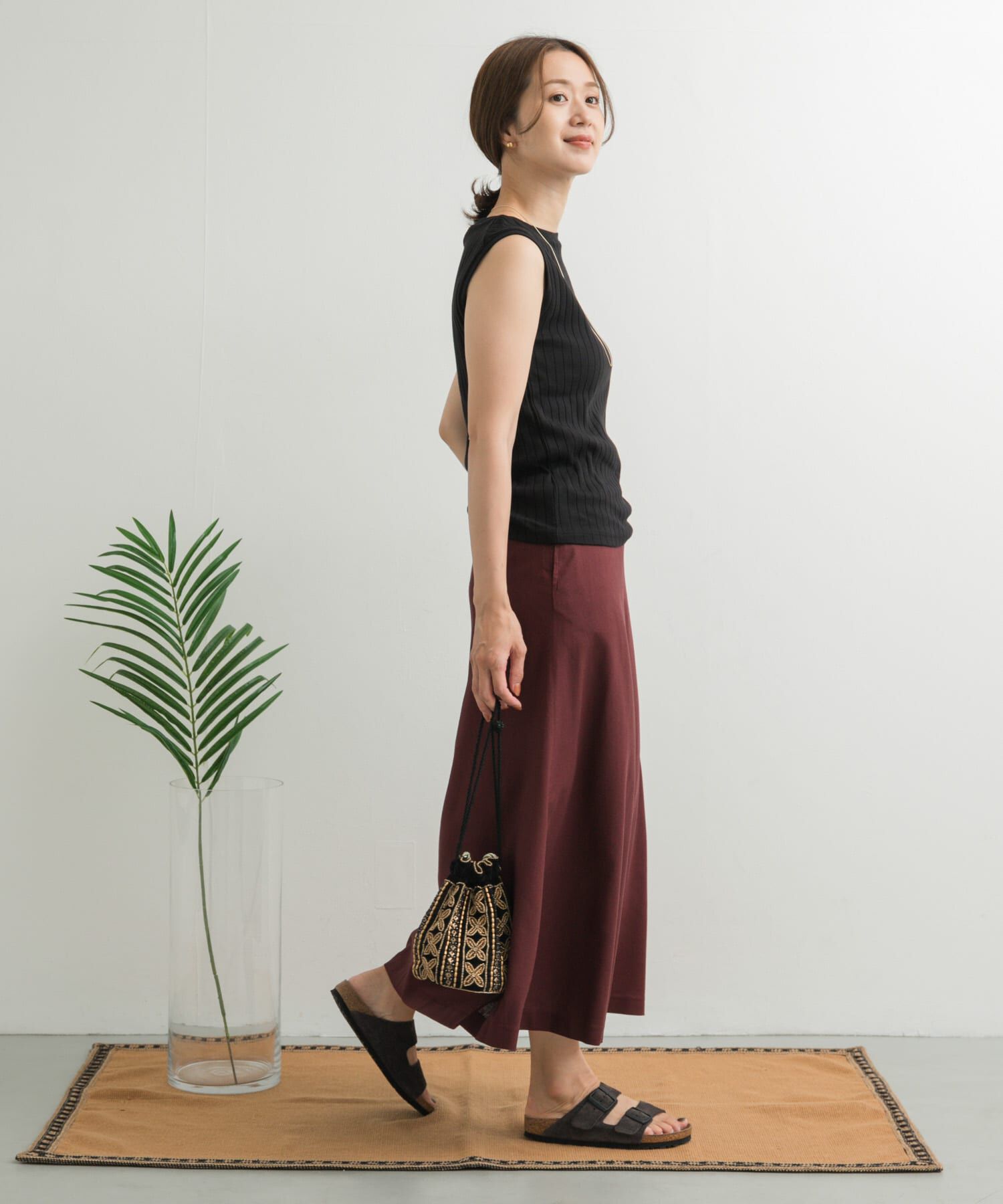 URBAN RESEARCH DOORS「麻混レーヨンフレアスカート」|スカート|