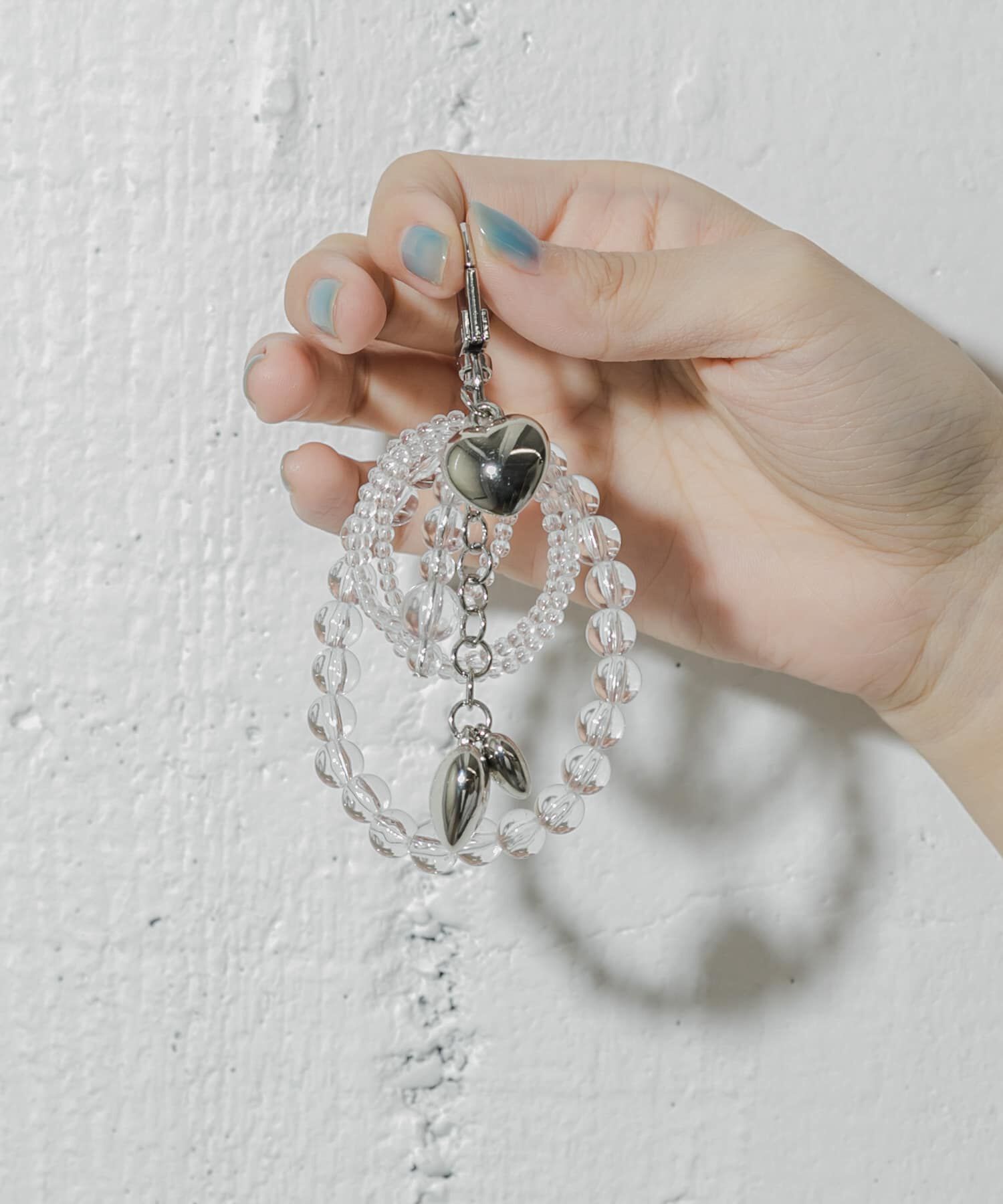 SMELLY「ビーズメタルハートキーチェーン」|チャーム・キーホルダー|