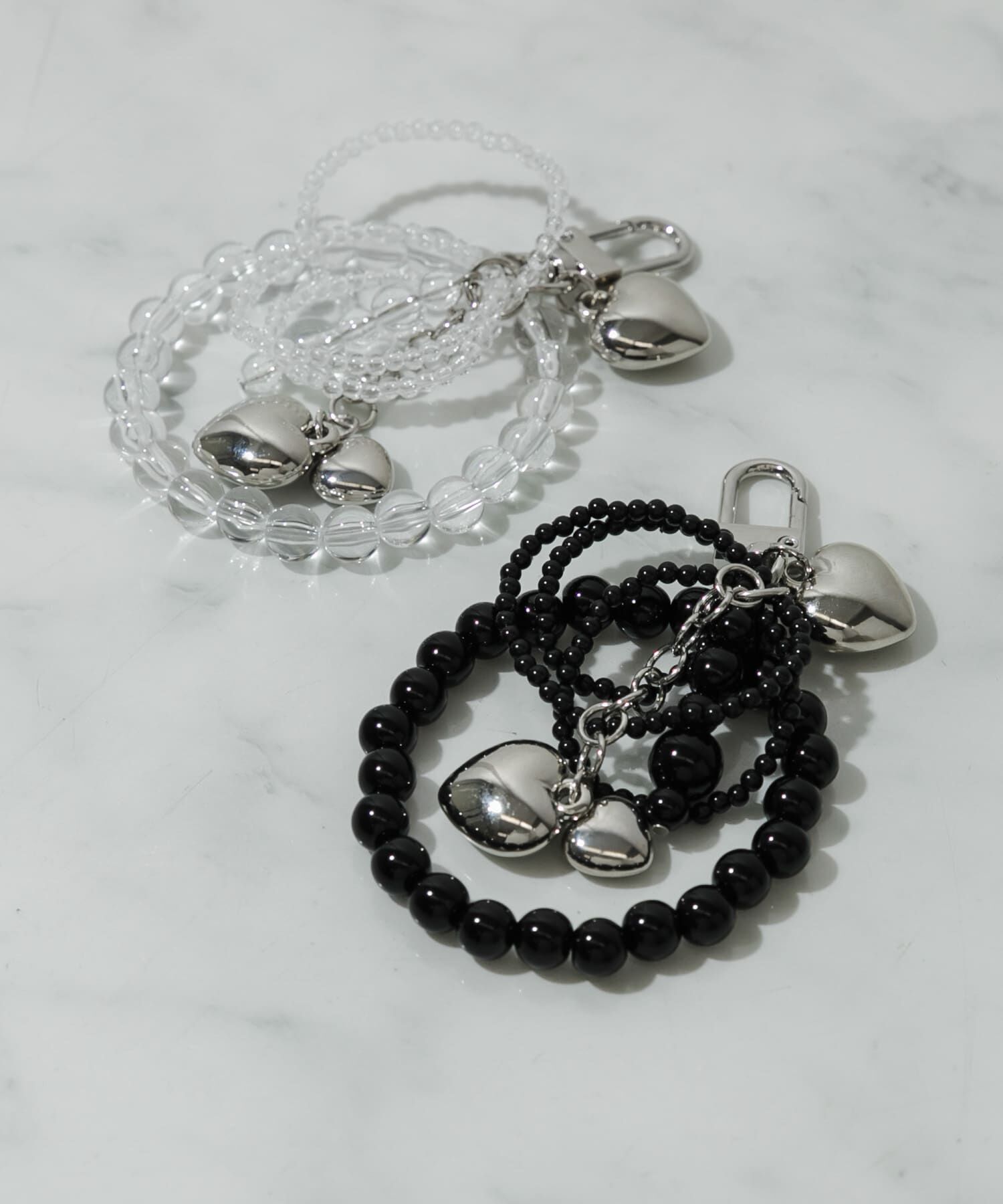 SMELLY「ビーズメタルハートキーチェーン」|チャーム・キーホルダー|