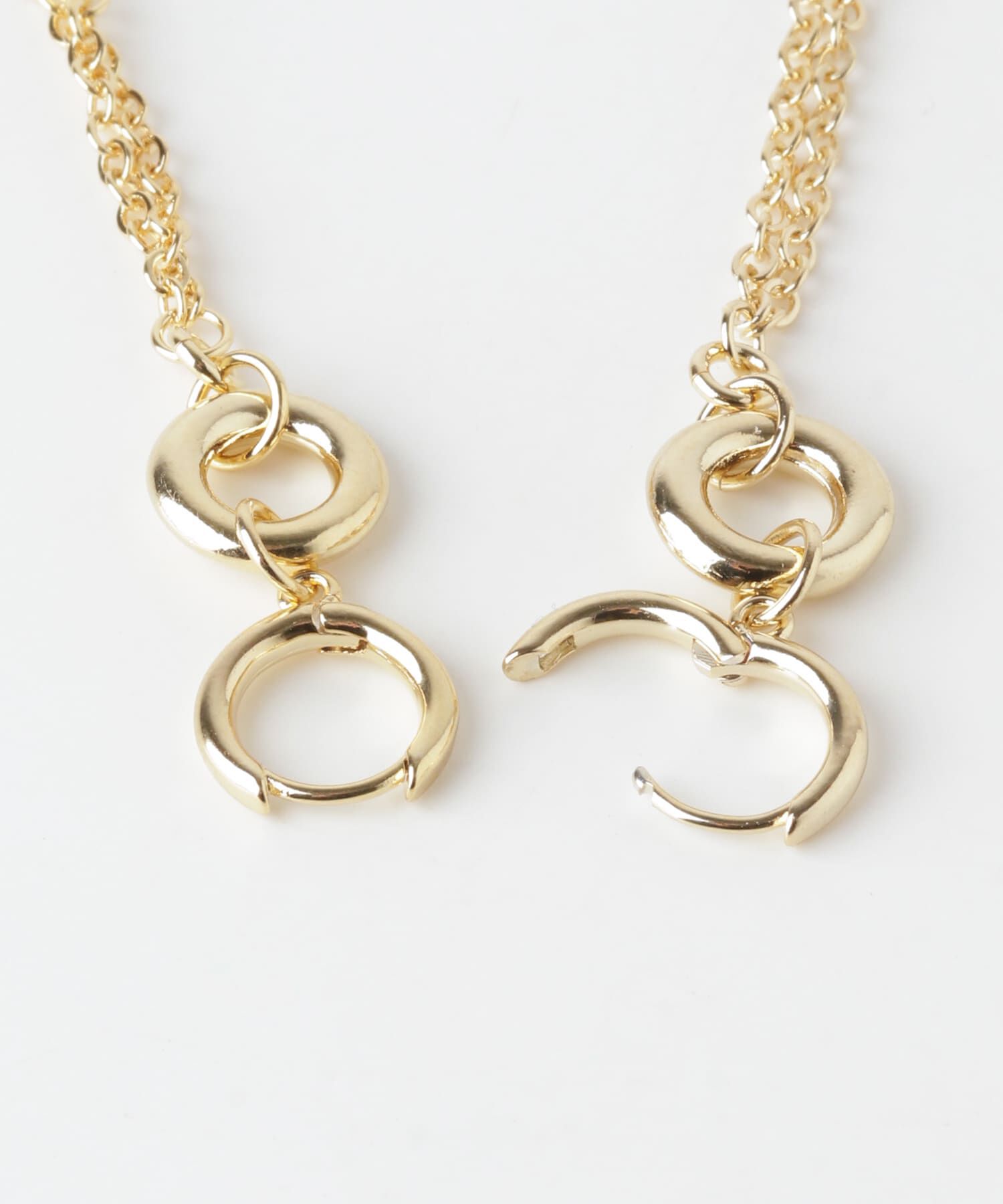 SMELLY「メタルサークルロングチェーンピアス」|ピアス|