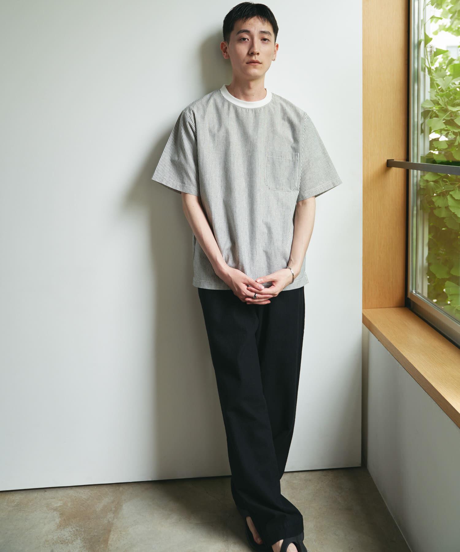 Sonny Label 「『接触冷感/イージーケア』リネン混ショートスリーブTシャツ」|Tシャツ・カットソー|