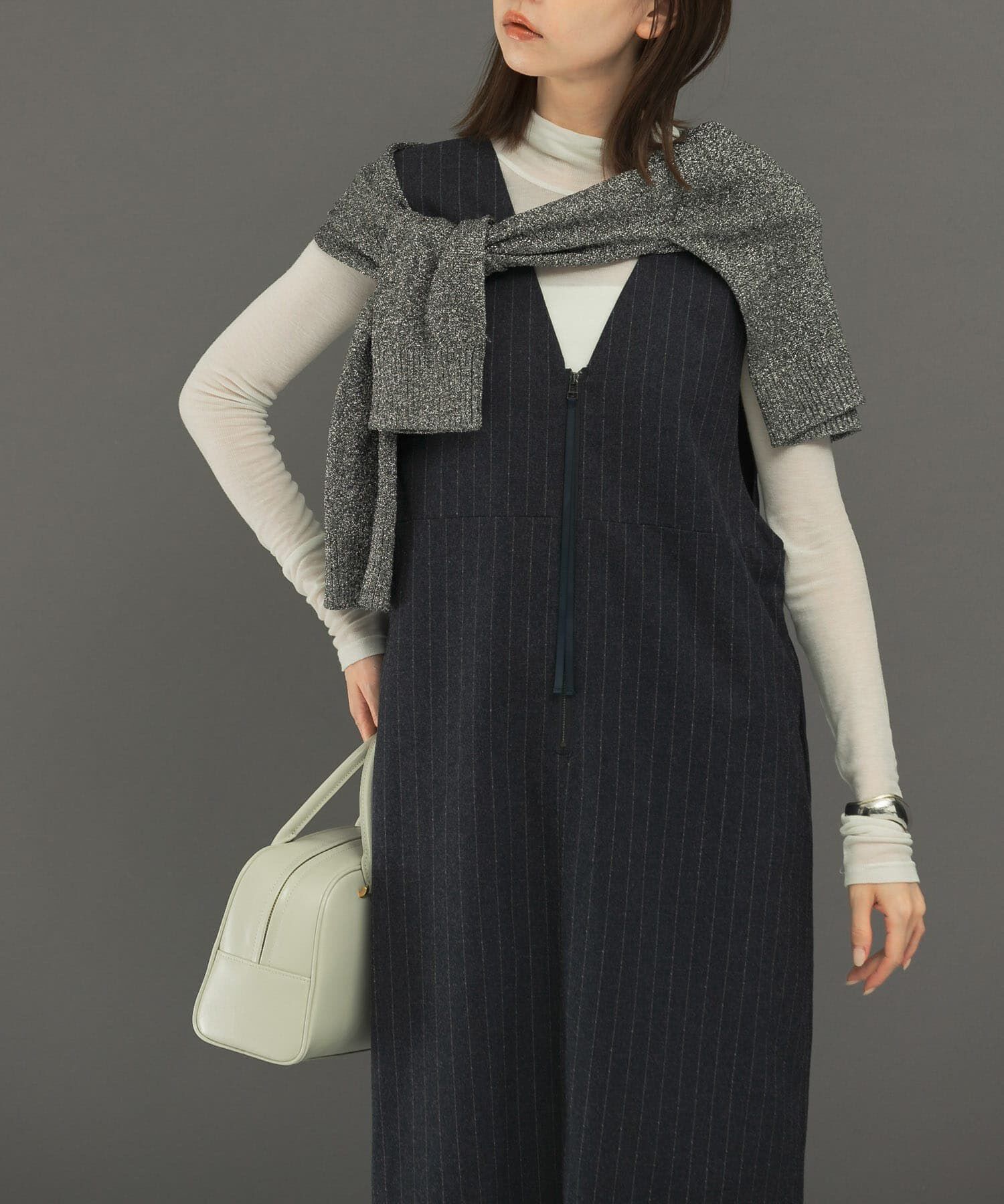 URBAN RESEARCH ROSSO「ディープVネックストライプワンピース」|ワンピース|