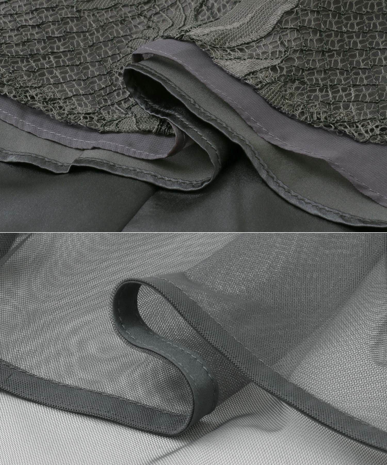 URBAN RESEARCH ROSSO「チュールブラウス付き配色レースドレス」|ワンピース|