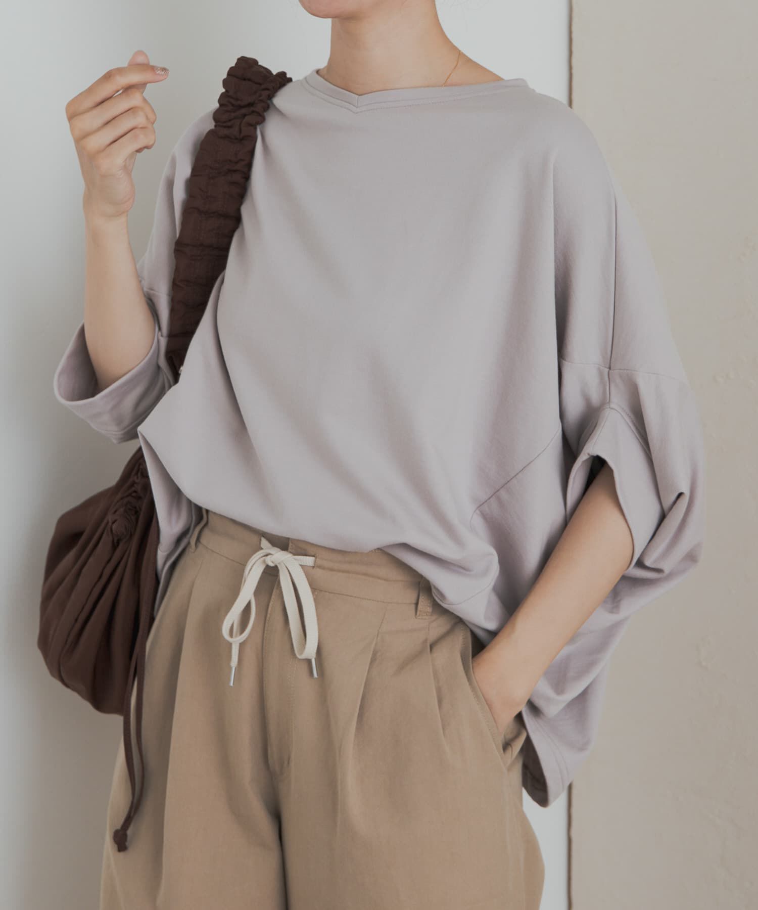 URBAN RESEARCH DOORS「『UR GREEN』ミニ裏毛変形プルオーバー」|Tシャツ・カットソー|