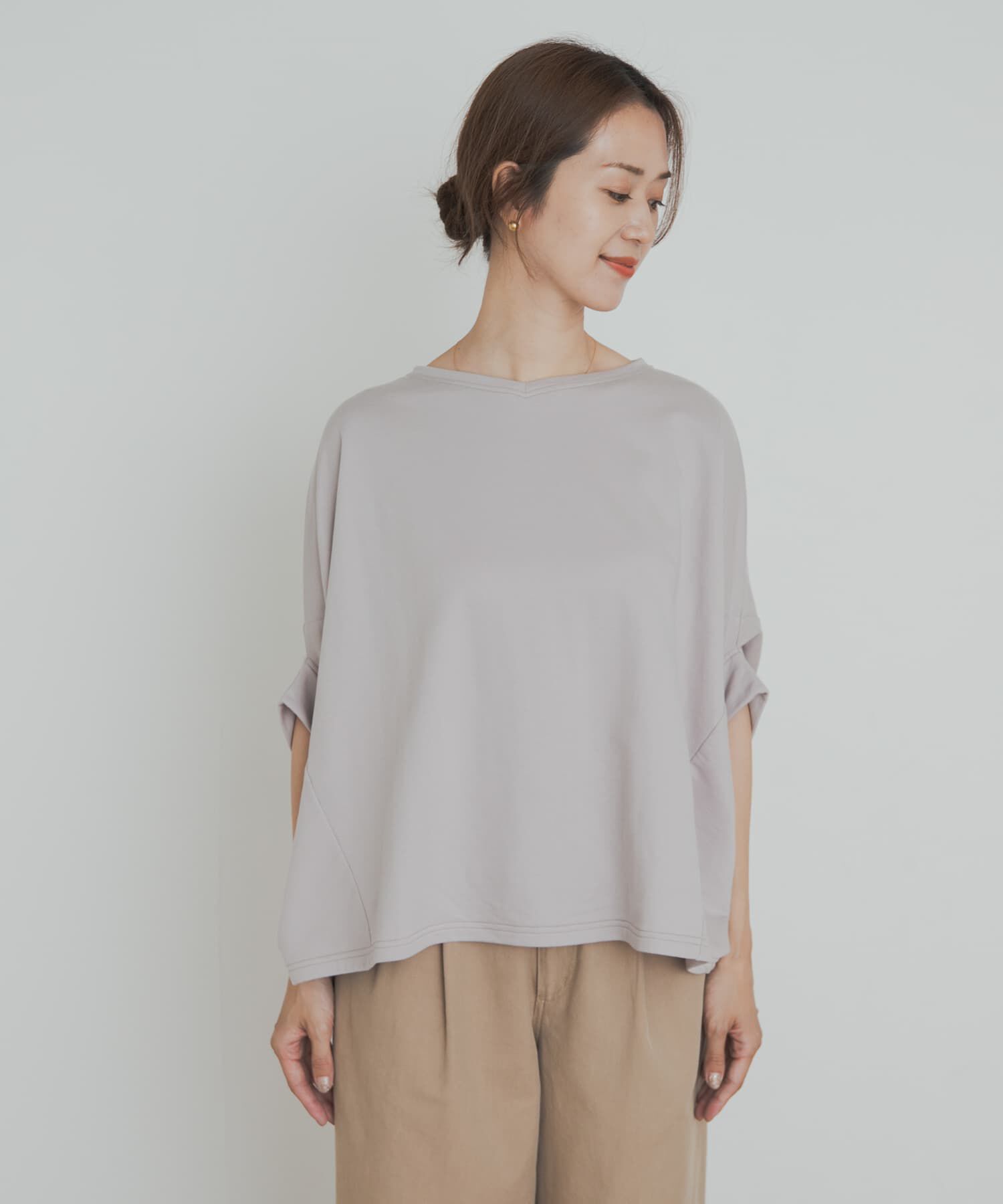 URBAN RESEARCH DOORS「『UR GREEN』ミニ裏毛変形プルオーバー」|Tシャツ・カットソー|