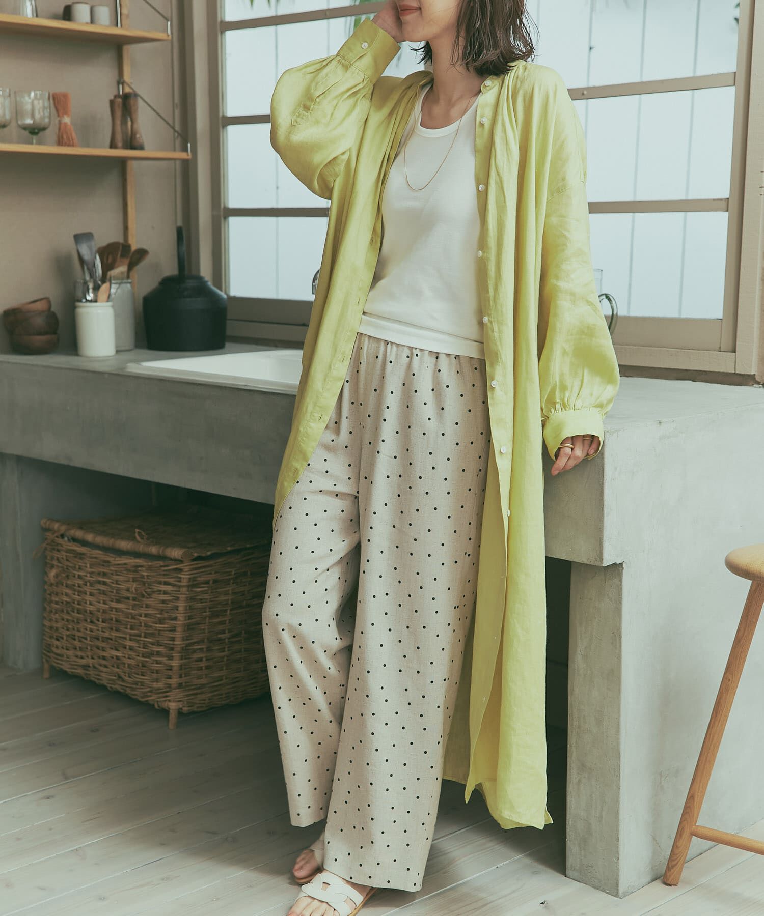 URBAN RESEARCH DOORS「リネンレーヨンドットイージーパンツ」|その他|