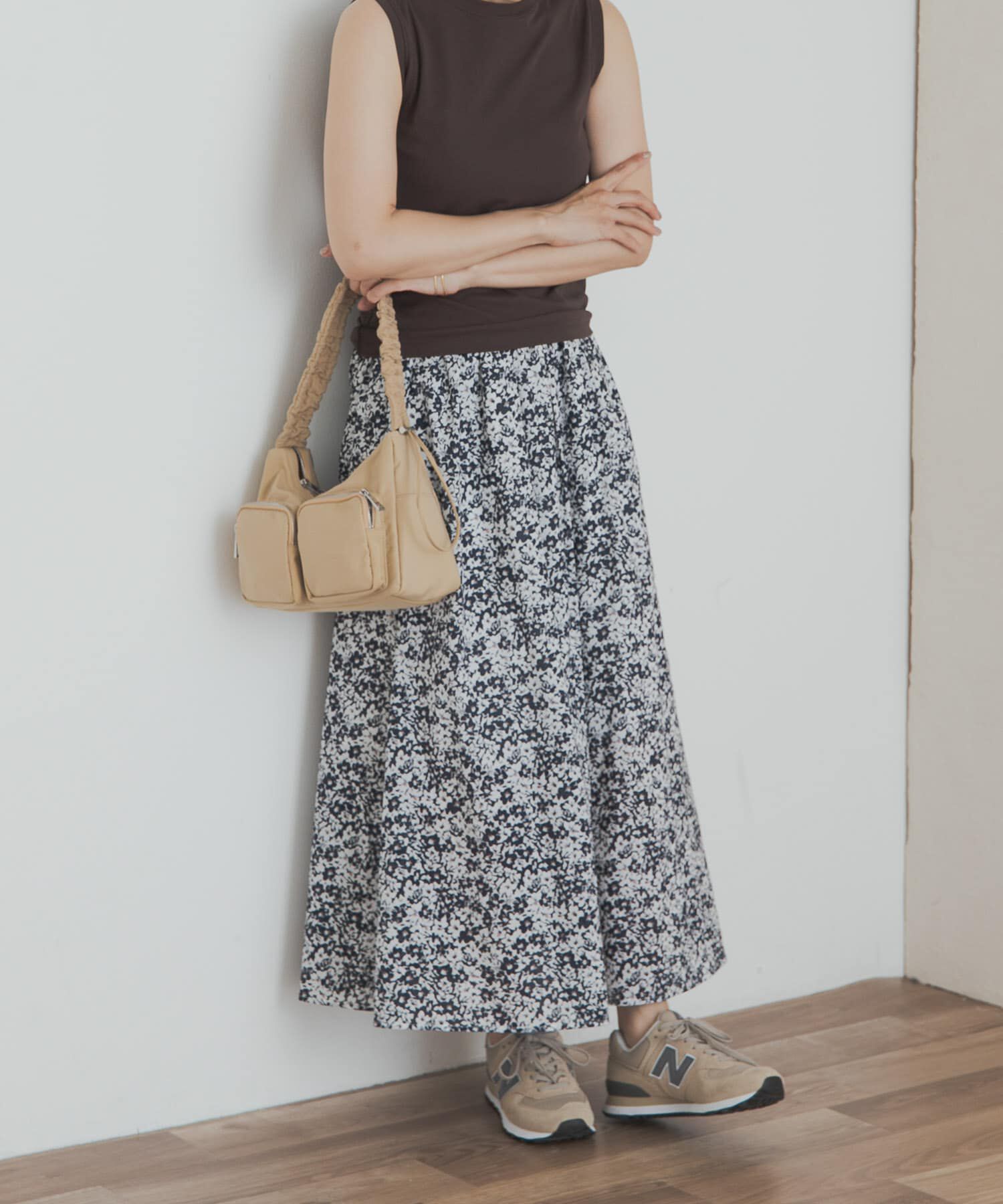 URBAN RESEARCH DOORS「フラワープリントギャザースカート」|スカート|