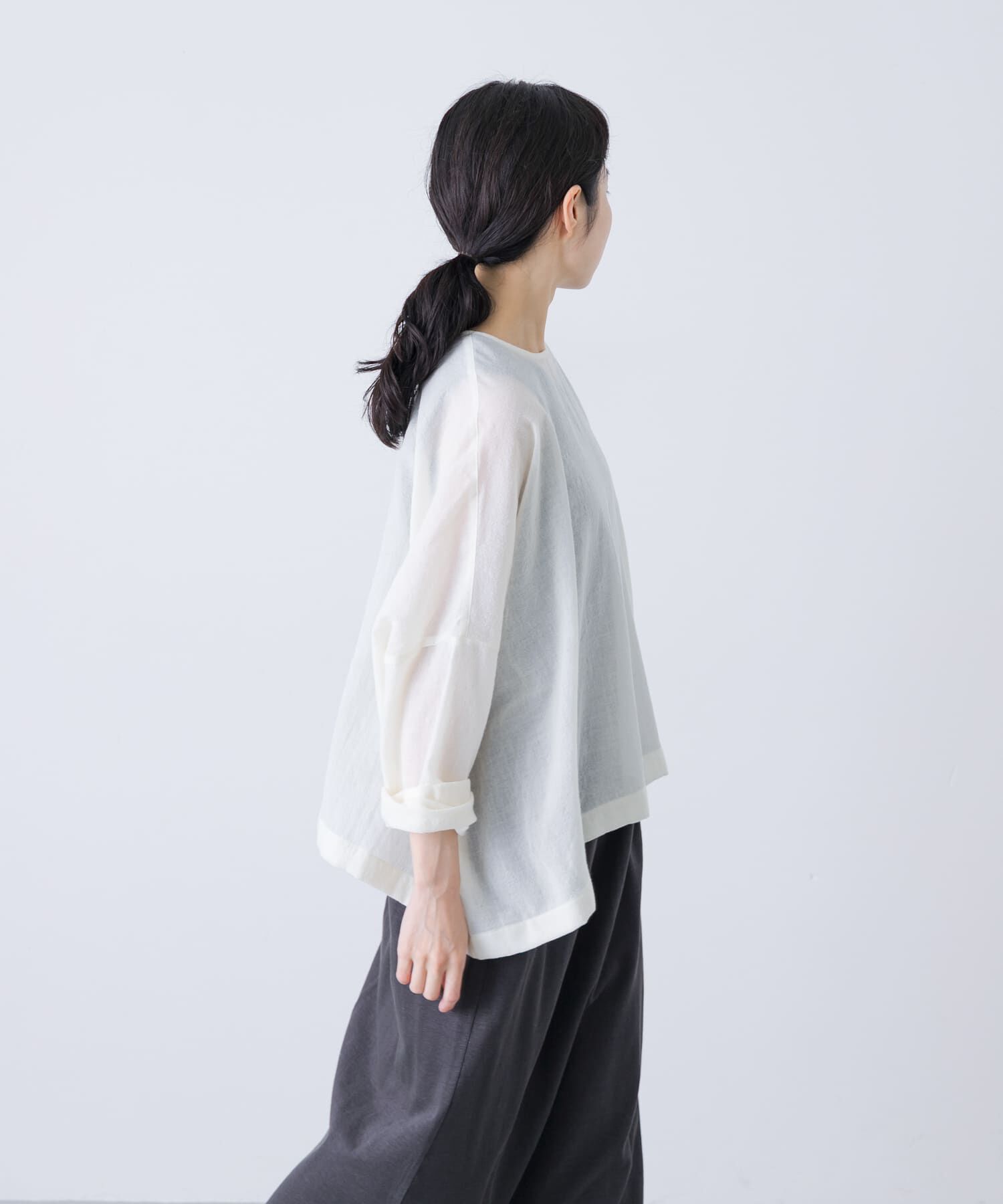 かぐれ「ウールガーゼワイドプルオーバー」|シャツ・ブラウス|
