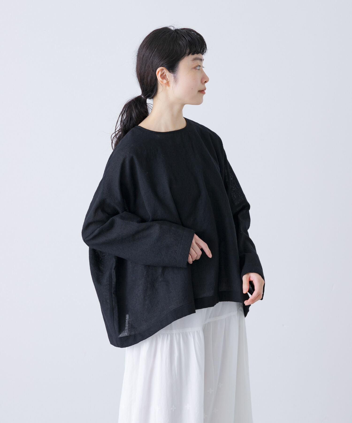 かぐれ「ウールガーゼワイドプルオーバー」|シャツ・ブラウス|
