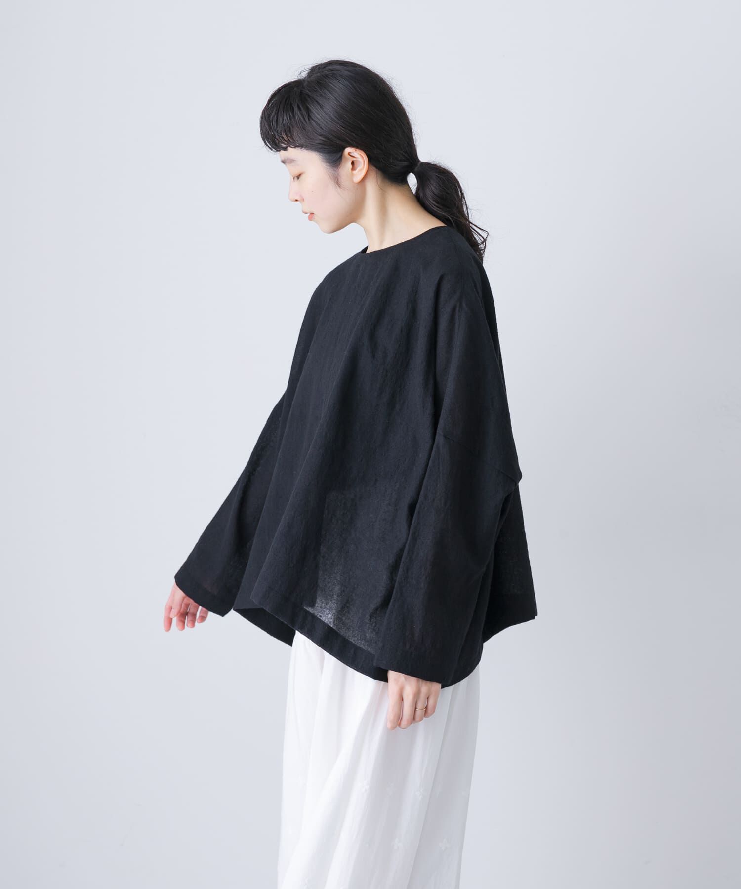 かぐれ「ウールガーゼワイドプルオーバー」|シャツ・ブラウス|